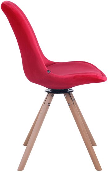 Chaise de salle à manger Offagna Velours Rouge 6x56cm 2