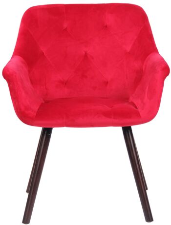 Chaise Rifiano Velours Rouge 10x60cm 2