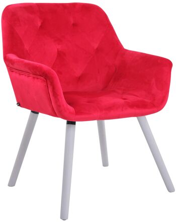 Urtijëi Chaise de salle à manger Velours Rouge 10x60cm 1