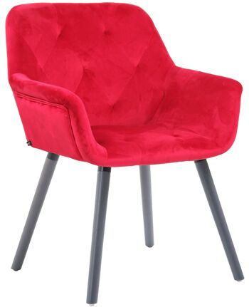 Collodi Chaise de salle à manger Velours Rouge 10x60cm 1