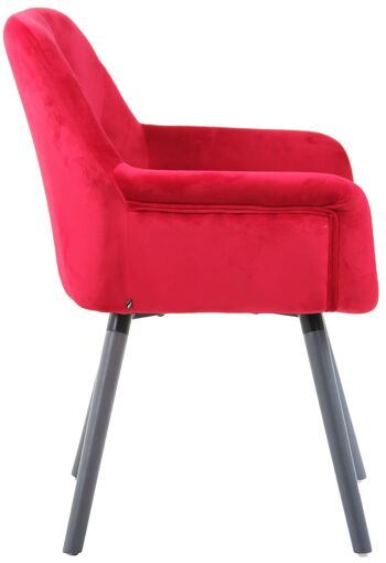 Collodi Chaise de salle à manger Velours Rouge 10x60cm 2