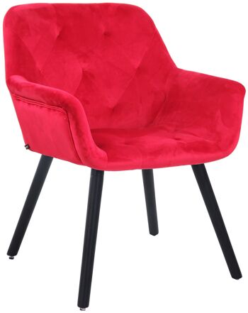 Ribolla Chaise de Salle à Manger Velours Rouge 10x60cm 1
