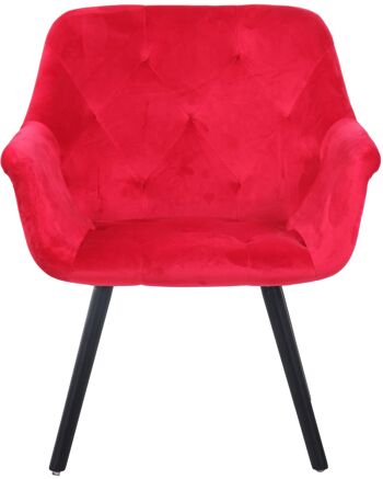 Ribolla Chaise de Salle à Manger Velours Rouge 10x60cm 2