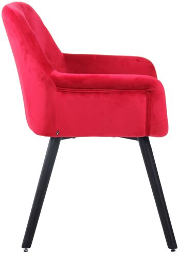 Ribolla Chaise de Salle à Manger Velours Rouge 10x60cm 3
