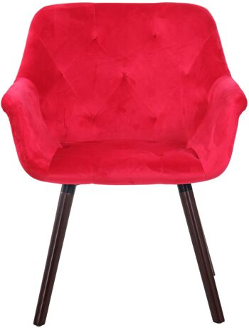 Barbona Chaise de Salle à Manger Velours Rouge 10x60cm 2