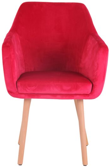 Stienta Chaise de salle à manger Velours Rouge 10x58cm 2