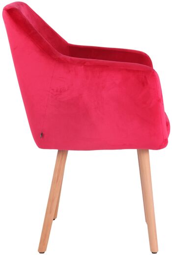Stienta Chaise de salle à manger Velours Rouge 10x58cm 3
