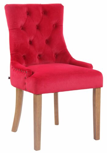 Bastione Chaise de salle à manger Velours Rouge 8x58cm 1