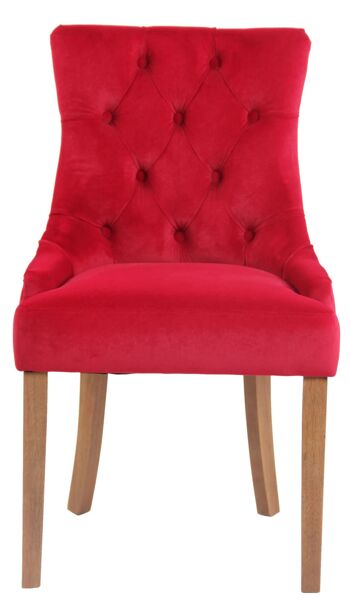 Bastione Chaise de salle à manger Velours Rouge 8x58cm 2