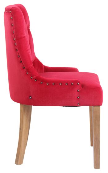 Bastione Chaise de salle à manger Velours Rouge 8x58cm 3