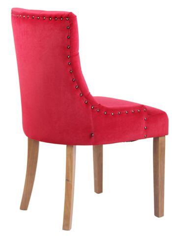 Bastione Chaise de salle à manger Velours Rouge 8x58cm 4
