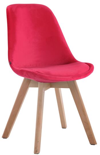 Forcecelle Chaise de salle à manger Velours Rouge 6x55cm 1