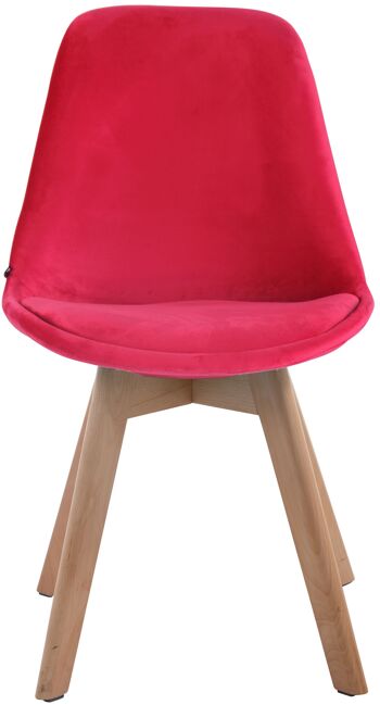 Forcecelle Chaise de salle à manger Velours Rouge 6x55cm 2
