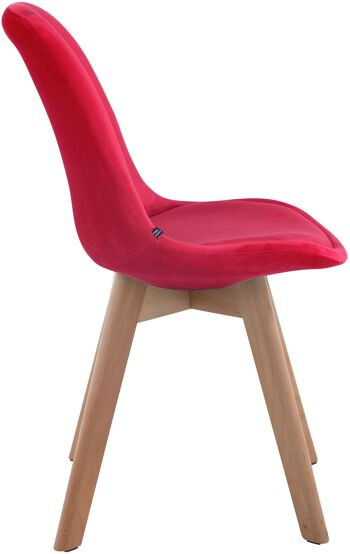 Forcecelle Chaise de salle à manger Velours Rouge 6x55cm 3