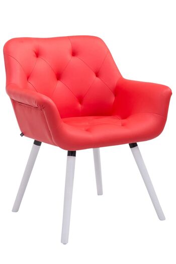 Macerine Chaise de salle à manger Cuir artificiel Rouge 12x60cm