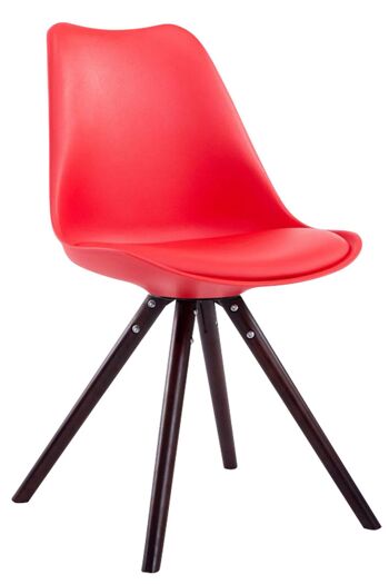 Patarico Chaise de salle à manger Cuir artificiel Rouge 6x56cm