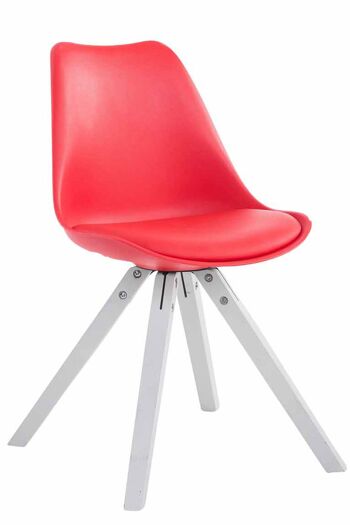 Pozzillo Chaise de salle à manger Cuir artificiel Rouge 6x55.5cm 2