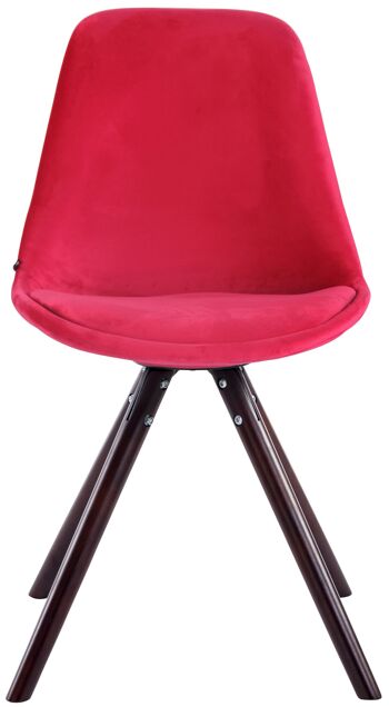 Roccazzo Chaise de salle à manger Velours Rouge 6x56cm 2