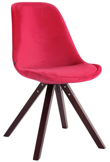 Speranza Chaise de salle à manger Velours Rouge 6x56cm 1