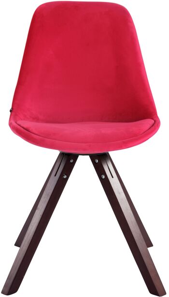 Stallone Chaise de salle à manger Velours Rouge 6x56cm 2