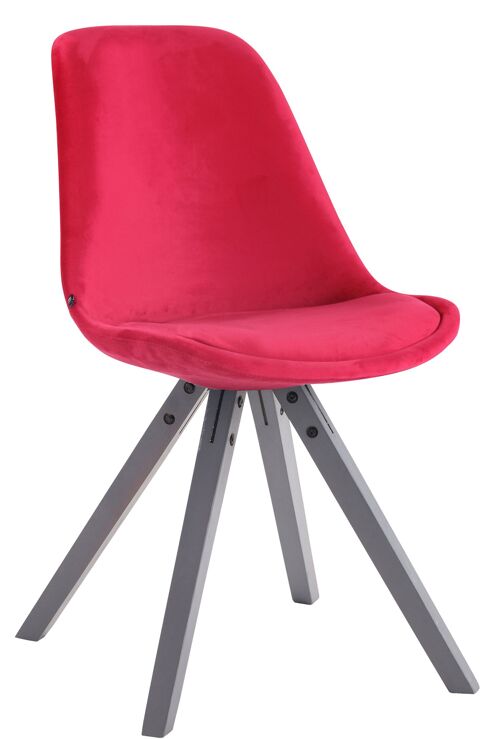 Stanazzo Eetkamerstoel Fluweel Rood 6x56cm