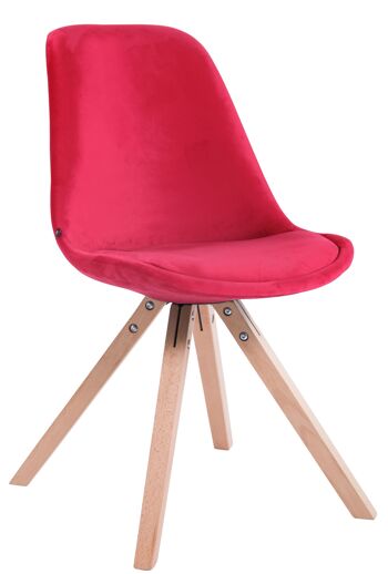 Chaise de salle à manger Sterpare Velours Rouge 6x56cm 1