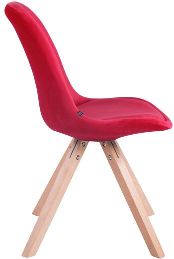 Talanico Chaise de salle à manger Velours Rouge 6x56cm 3