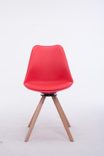 Avellino Chaise de salle à manger Cuir artificiel Rouge 6x56cm 1