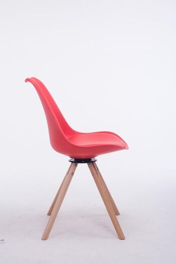 Avellino Chaise de salle à manger Cuir artificiel Rouge 6x56cm 2