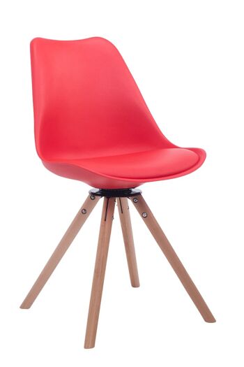 Avellino Chaise de salle à manger Cuir artificiel Rouge 6x56cm 3