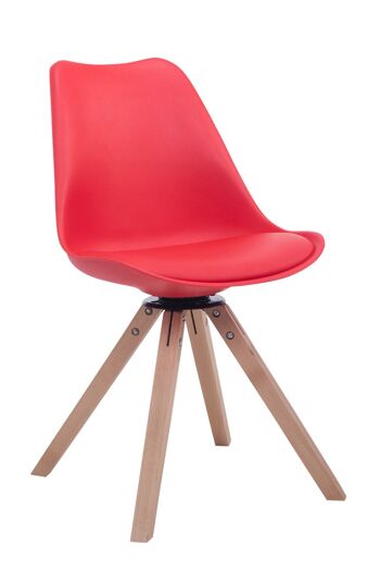Campagna Chaise de salle à manger Cuir artificiel Rouge 6x56cm 1