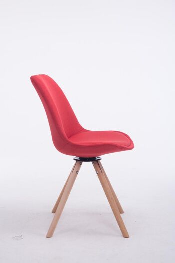 Ortonovo Chaise de salle à manger Tissu Rouge 6x56cm 2