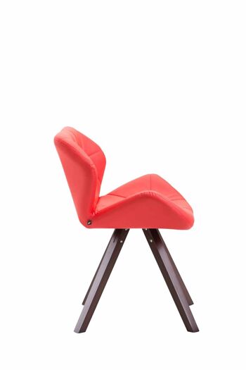 Chiuduno Chaise de salle à manger Cuir artificiel Rouge 6x52cm 2