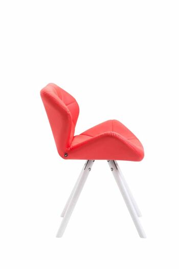 Introbio Chaise de salle à manger Cuir artificiel Rouge 6x52cm 2