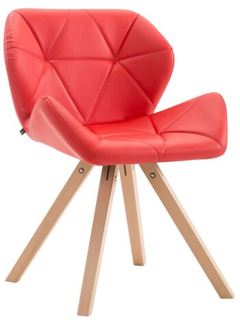 Paspardo Chaise de salle à manger Cuir artificiel Rouge 6x52cm 1