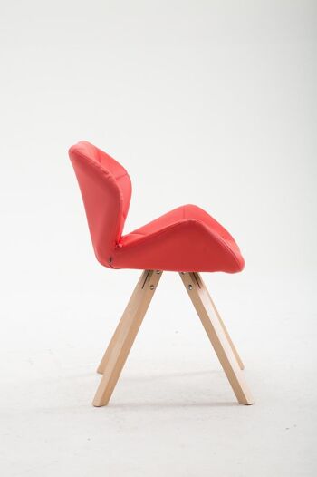 Paspardo Chaise de salle à manger Cuir artificiel Rouge 6x52cm 2