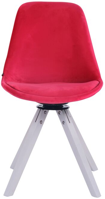 Montorio Chaise de salle à manger Velours Rouge 6x56cm 2