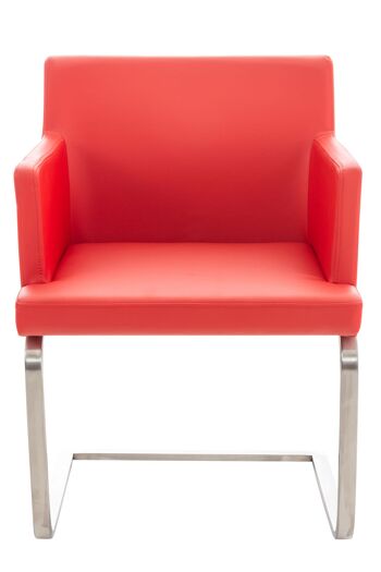 Pedavena Chaise de salle à manger Cuir artificiel Rouge 13x60cm 2