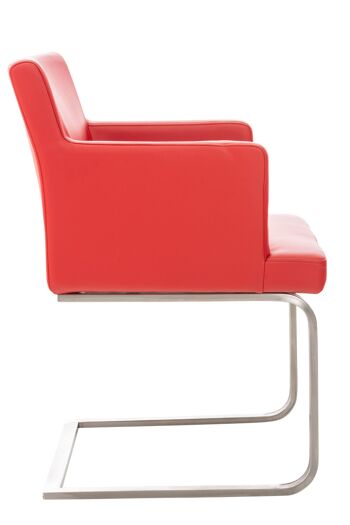 Pedavena Chaise de salle à manger Cuir artificiel Rouge 13x60cm 3