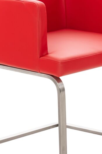 Pedavena Chaise de salle à manger Cuir artificiel Rouge 13x60cm 4