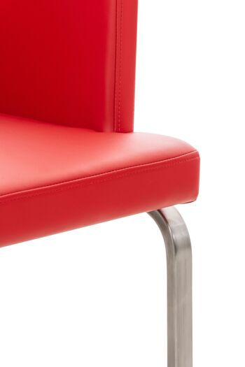 Pedavena Chaise de salle à manger Cuir artificiel Rouge 13x60cm 5