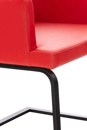 Chaise de Salle à Manger Postioma Cuir Artificiel Rouge 13x60cm 4