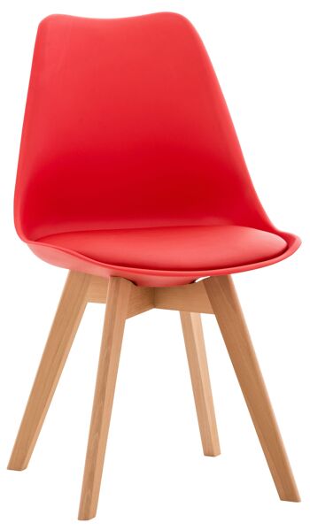 Brecciosa Chaise de salle à manger Cuir artificiel Rouge 4x50cm 1