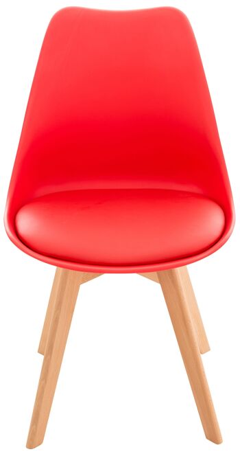 Brecciosa Chaise de salle à manger Cuir artificiel Rouge 4x50cm 2