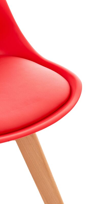 Brecciosa Chaise de salle à manger Cuir artificiel Rouge 4x50cm 6