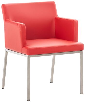 Conocchia Chaise de salle à manger Cuir artificiel Rouge 14x60cm 1