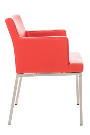 Conocchia Chaise de salle à manger Cuir artificiel Rouge 14x60cm 2