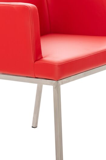 Conocchia Chaise de salle à manger Cuir artificiel Rouge 14x60cm 3