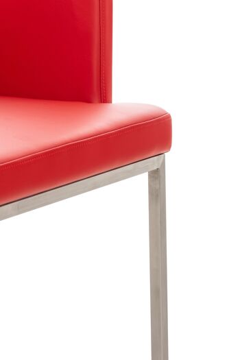 Conocchia Chaise de salle à manger Cuir artificiel Rouge 14x60cm 4