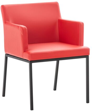 Corropoli Chaise de salle à manger Cuir artificiel Rouge 14x60cm